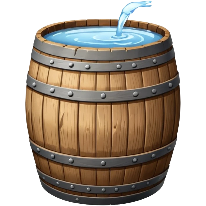 Water collecting whiskey barrel emoji