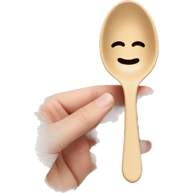 Spoon cute Encircled/tied with a cute light brown ribbon emoji