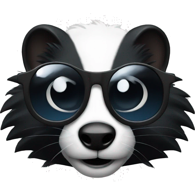 Skunk with shutter shades emoji