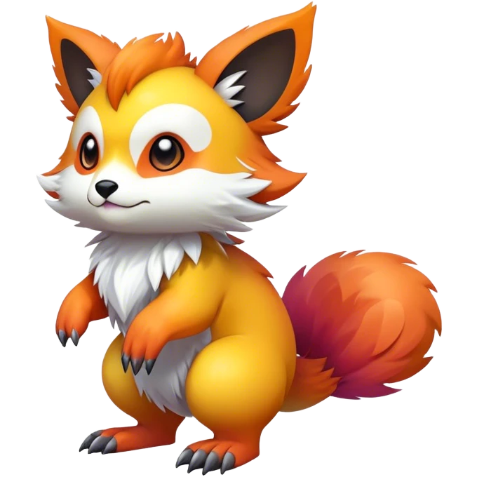 Cute cool colorful fantasy animal hybrid Fakemon full body emoji