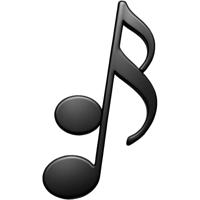 black simple music note emoji