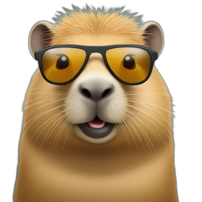 Capybara wearing polarized sunglasses emoji