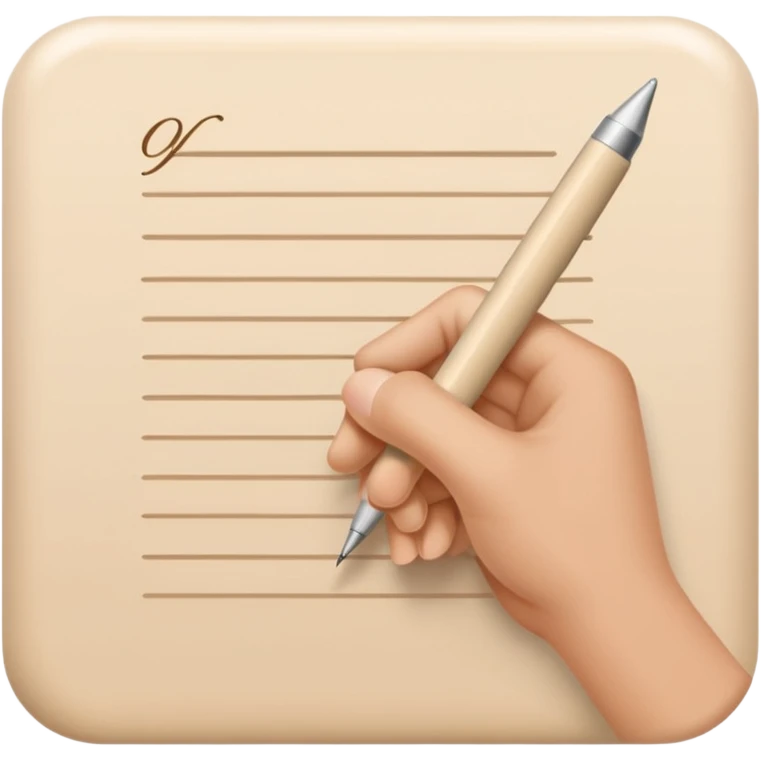 writing hand (✍🏻) + beige pen emoji