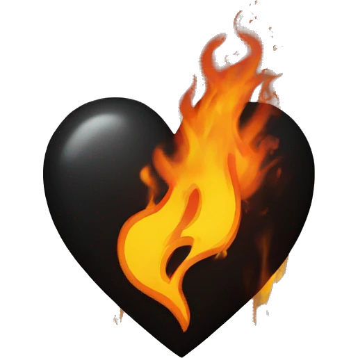 Black heart on fire  emoji