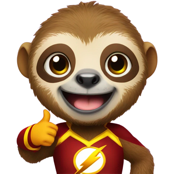 sloth The Flash shows thumbs up emoji