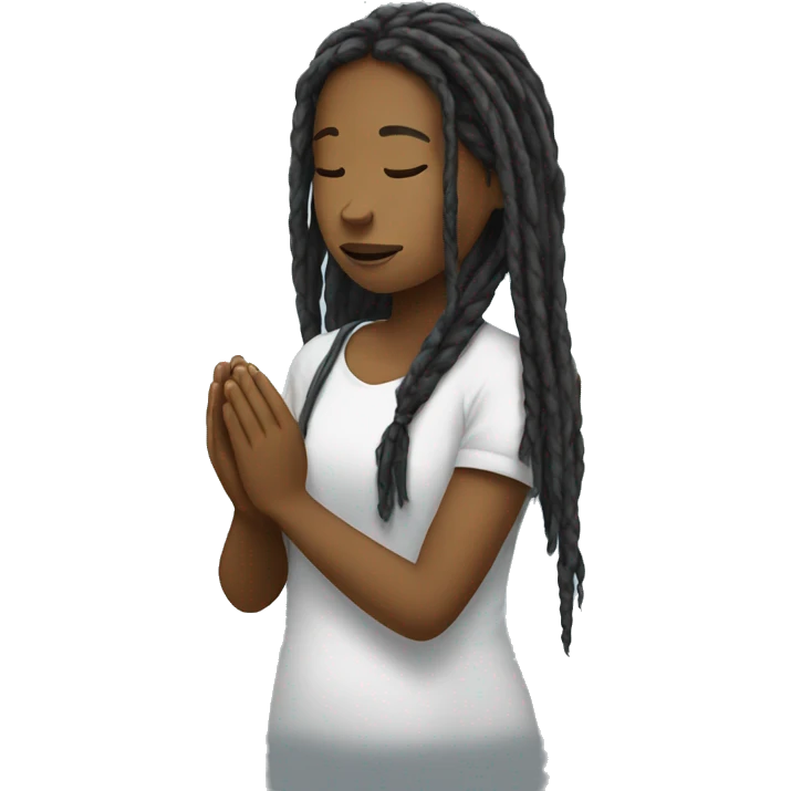 a girl with dreadlocks praying for Paris emoji