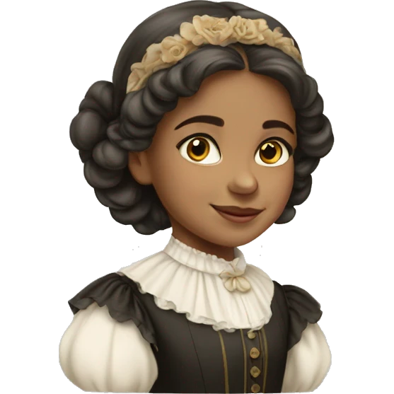 light-skinned young girl in 19th century costume emoji