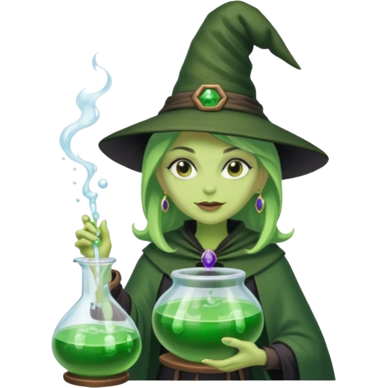 green witch cooking potion emoji