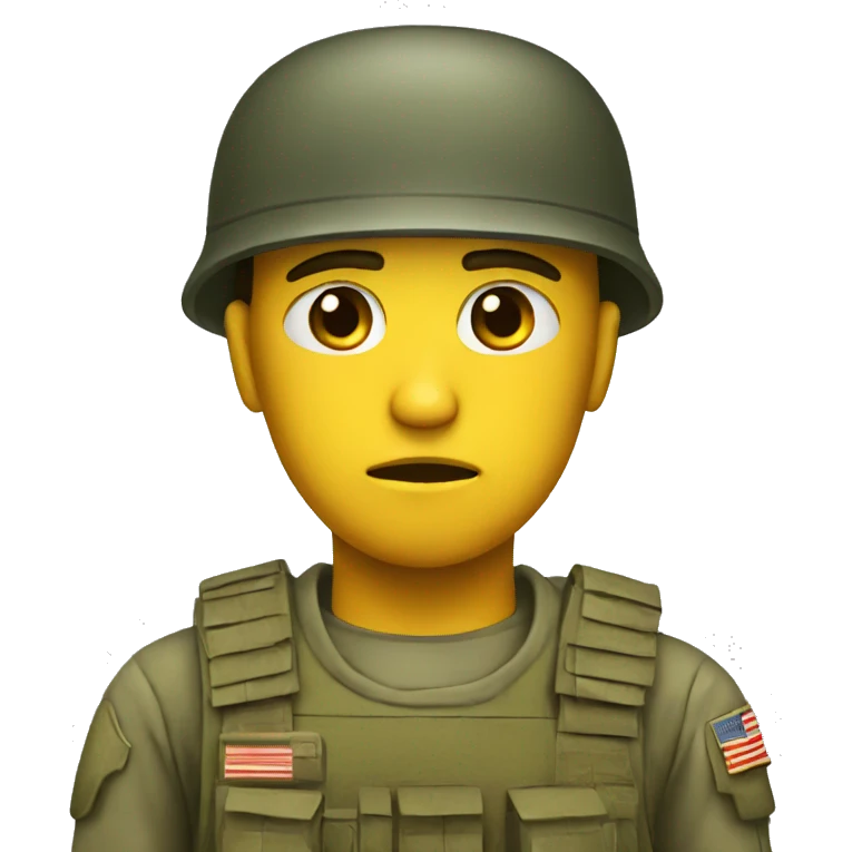 sad soldier unhappy emoji