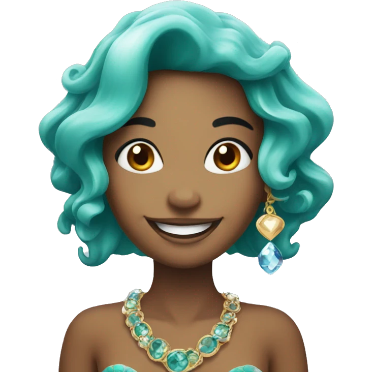 smiling mermaid with jewelry emoji