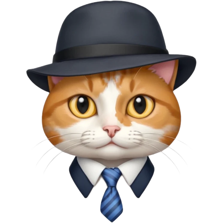 cat with ties and hat emoji