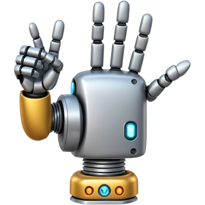 robot hand thumb up frontal five fingers  emoji