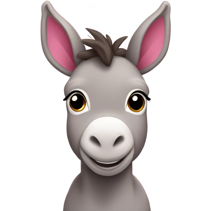 Cute baby donkey with lots of ping hearts, and with pink ears  emoji