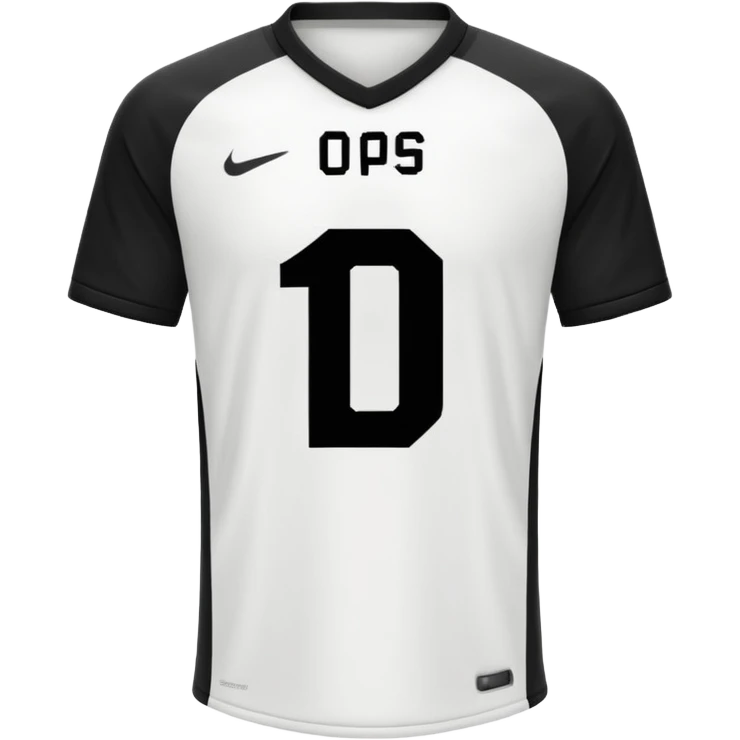White and black soccer jersey with number 1 emoji