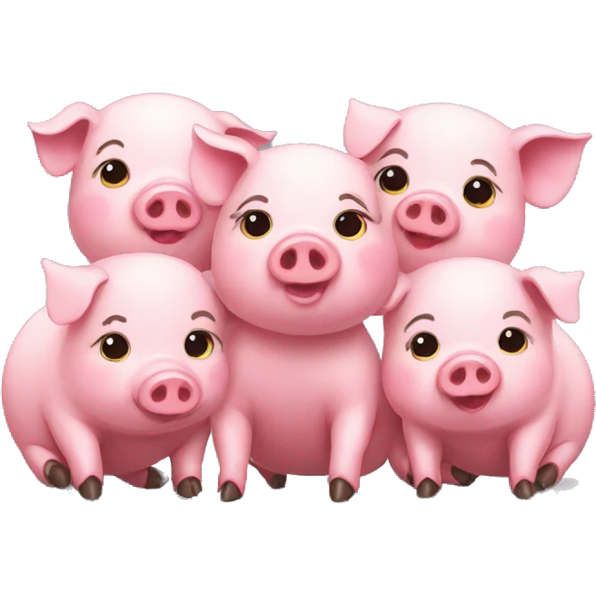 little pig trio in love emoji