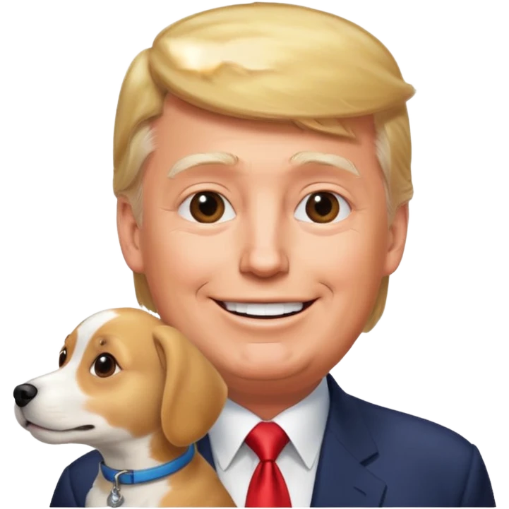 trump above dog emoji