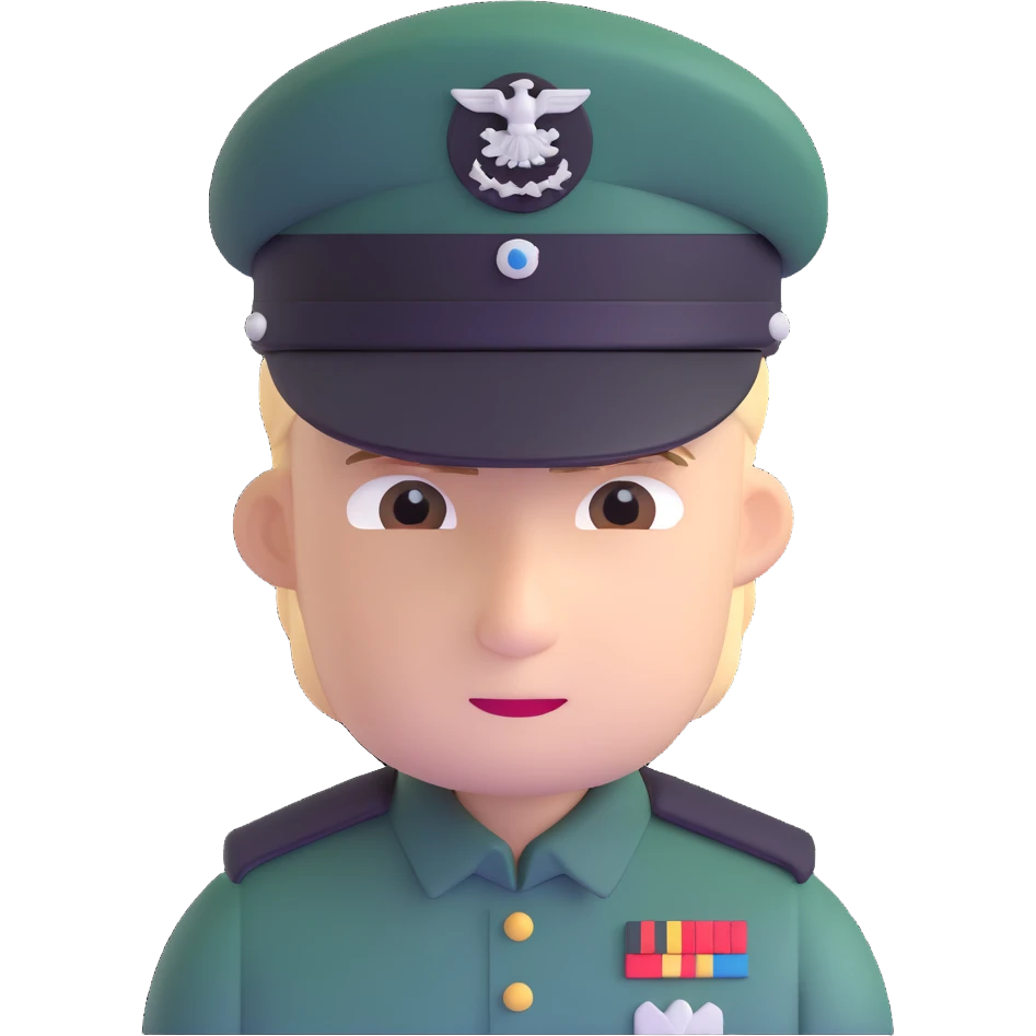 Star Wars Imperial officer with kepi cap and no epaulets, olive-gray uniform emoji