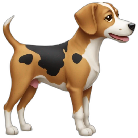 Chien sur chat sur vache emoji