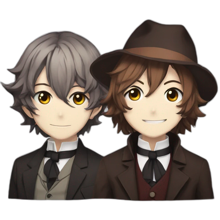 Chuuya and dazai from bungo stray dogs emoji