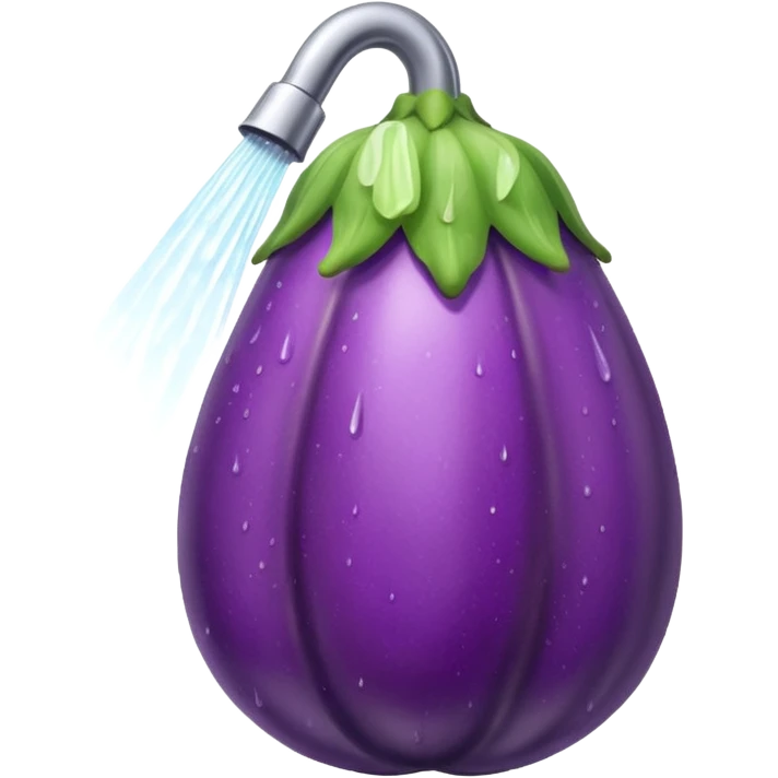 An eggplant in the shower emoji