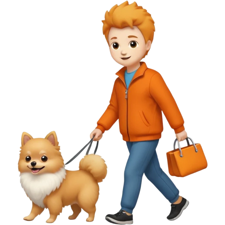 Caminar con una pomerania  emoji