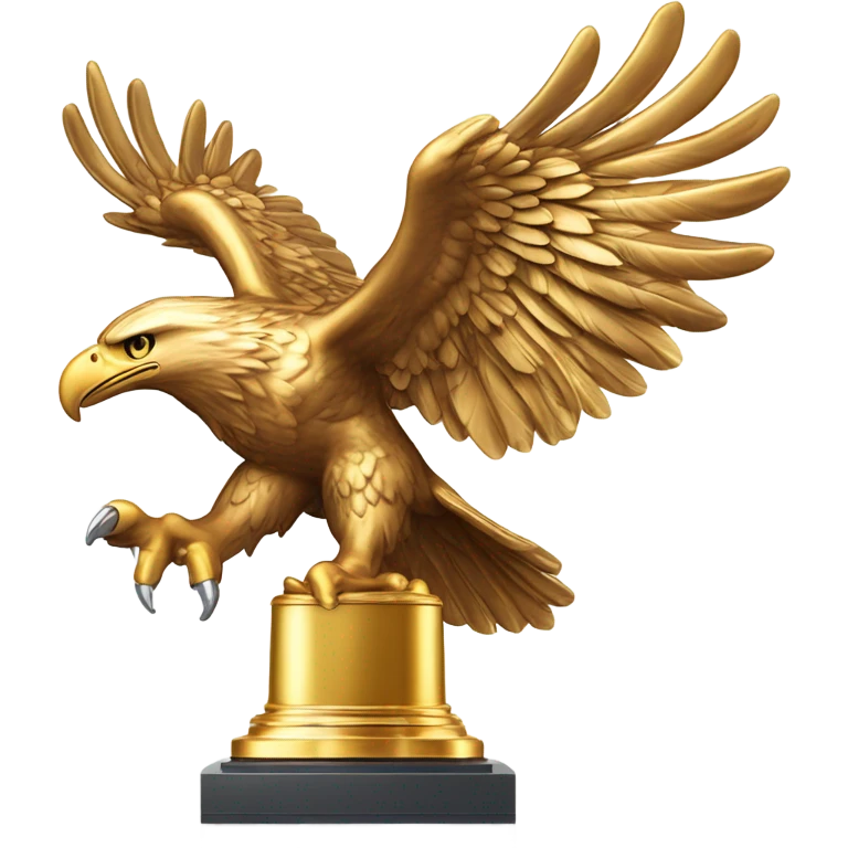 An eagle holding a trophy emoji