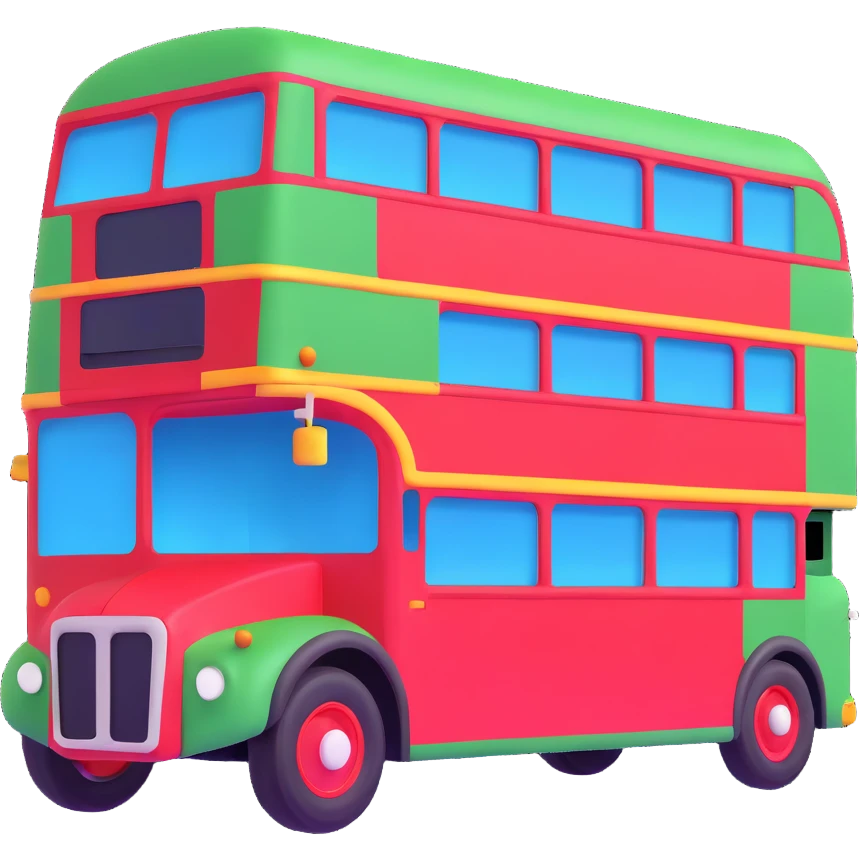 green double decker bus emoji