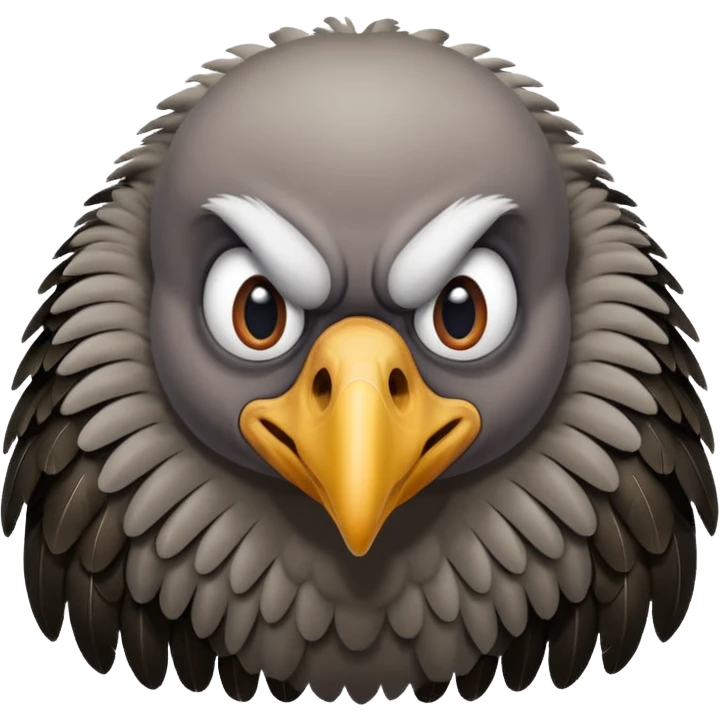 vulture - kind of menacing but in a funny comical way - can the vulture be making a face? emoji