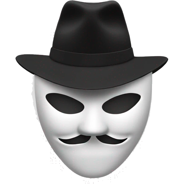white hat hacker emoji with anonymous mask emoji