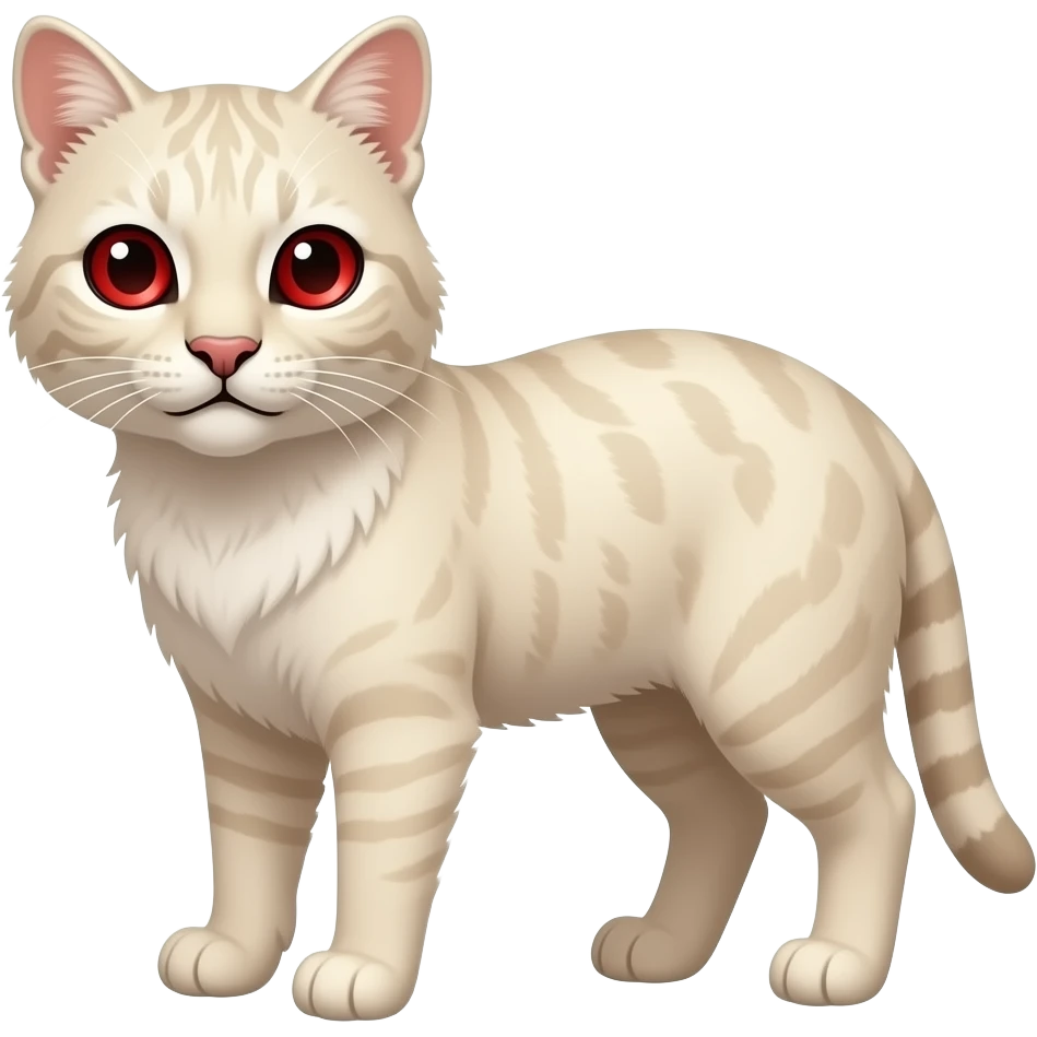 Prionailurus viverrinus albino coat color and red albino eyes emoji