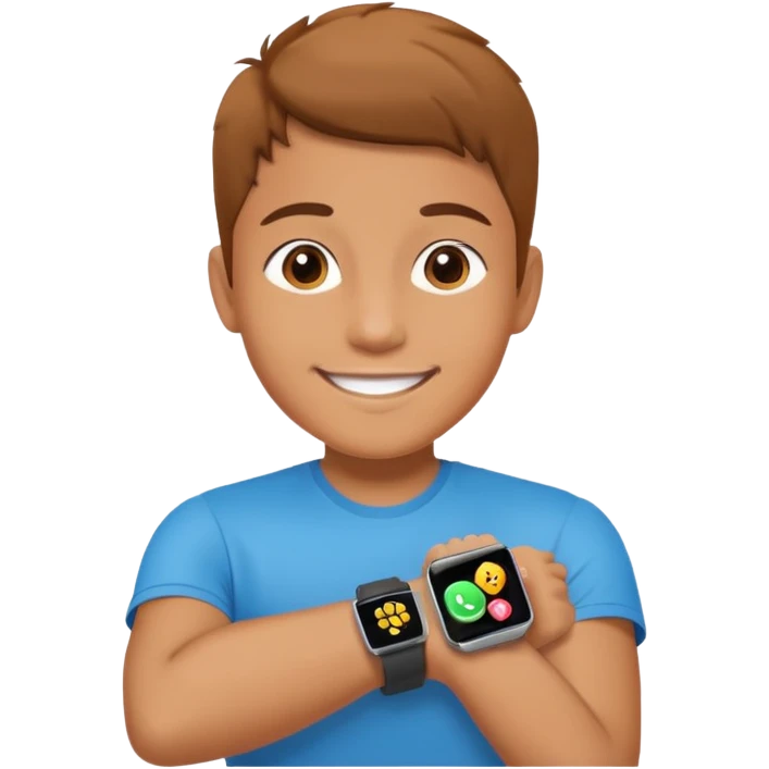 Young person wearing a smartwatch emoji
