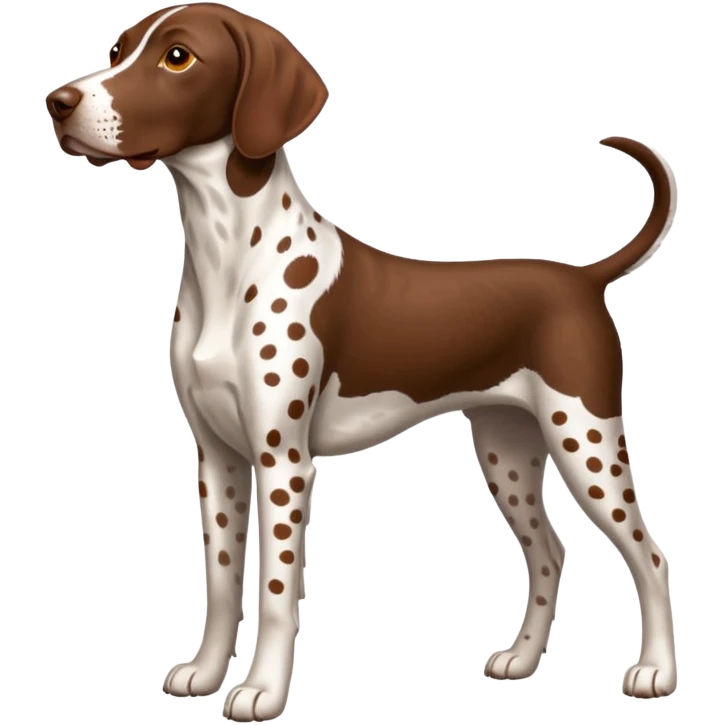 white and orange spotted german short haired pointer no tail emoji