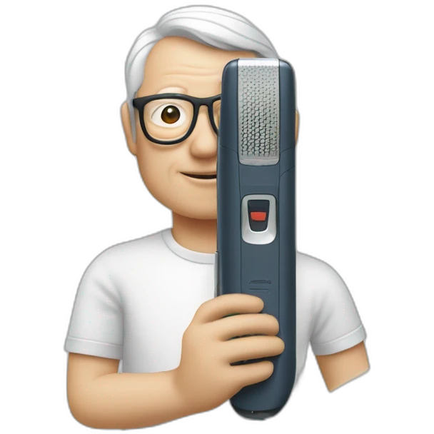 dieter rams holding an electric shaver emoji