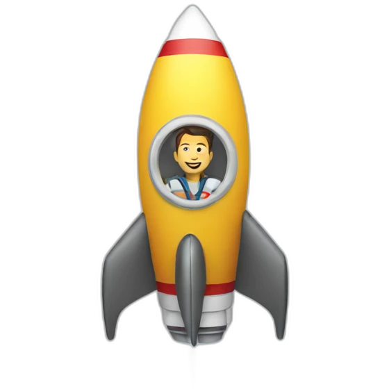 Customer on rocket emoji