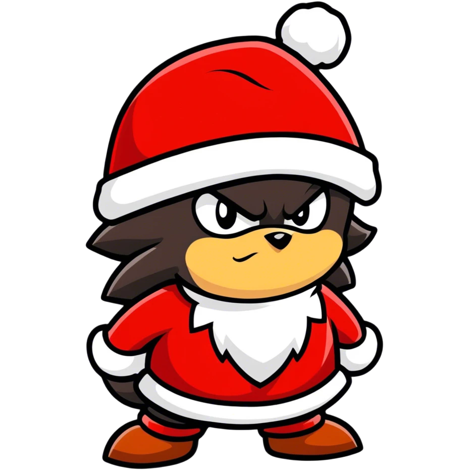 Shadow the hedgehog wearing Christmas hat emoji