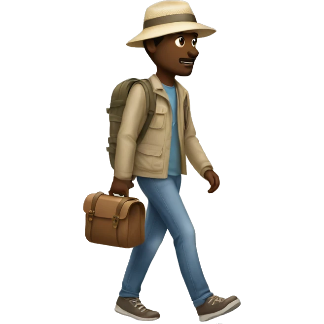 white tourist taking a walk not detailed emoji