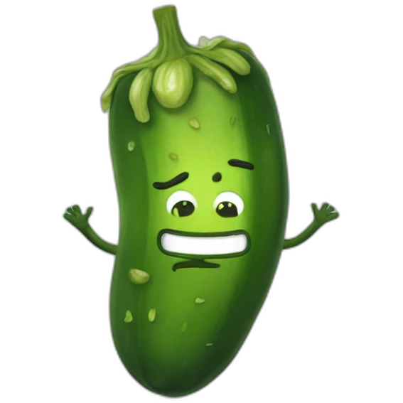 A pickle saying i love cynthia wearing pants emoji