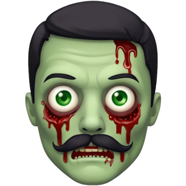 zombie with black mustaches emoji