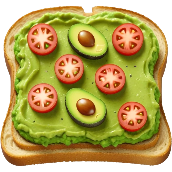 guacamole toast NO tomatoes  emoji