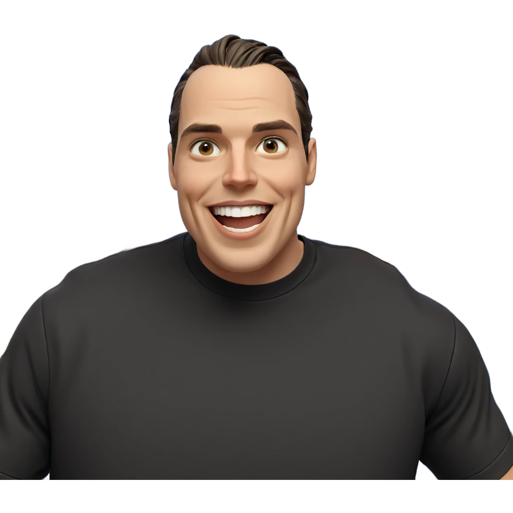 smiling boy in black shirt emoji