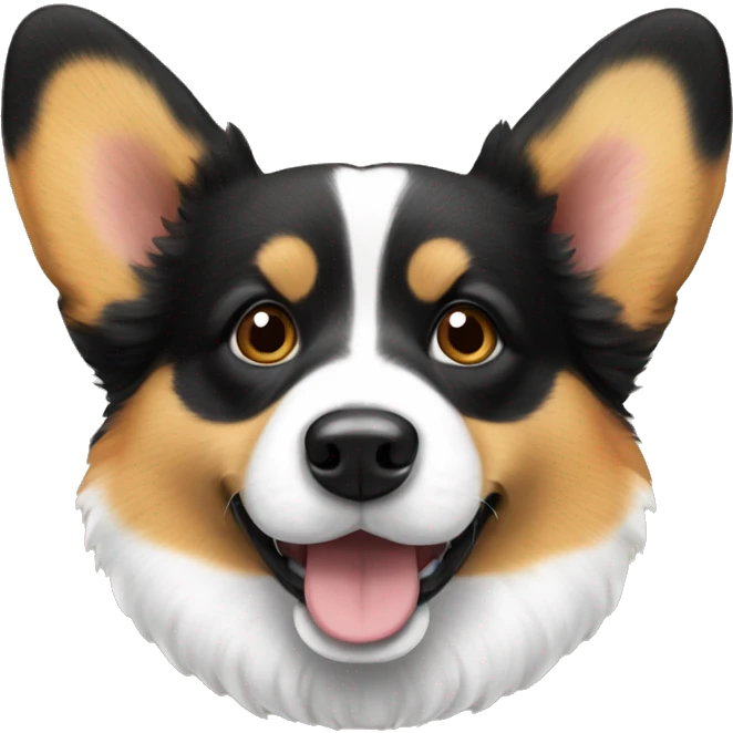 Tricolour fluffy corgi Pembroke  emoji
