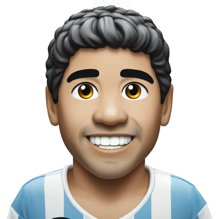 maradona argentina young smile emoji