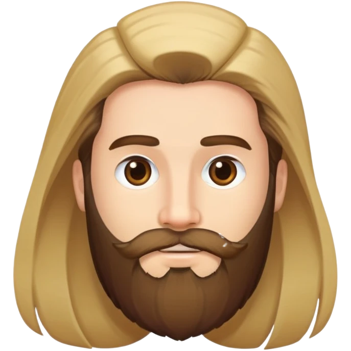 man with beard and straight hair emoji