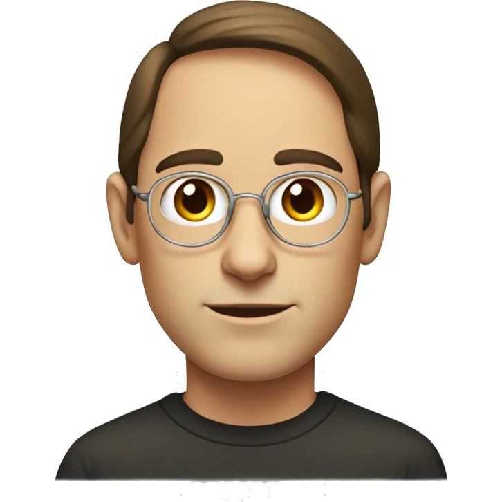 young Steve jobs drawn with brown hair and without glasses emoji