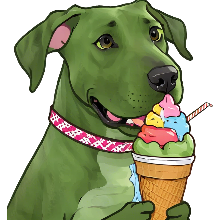 Great Dane eating ice cream emoji