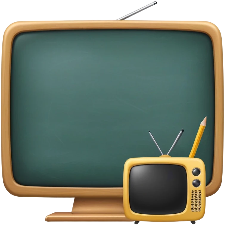 blackboard, TV, pencil emoji