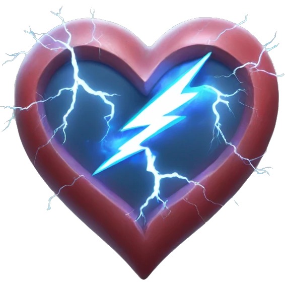 Heart with a thunder emoji