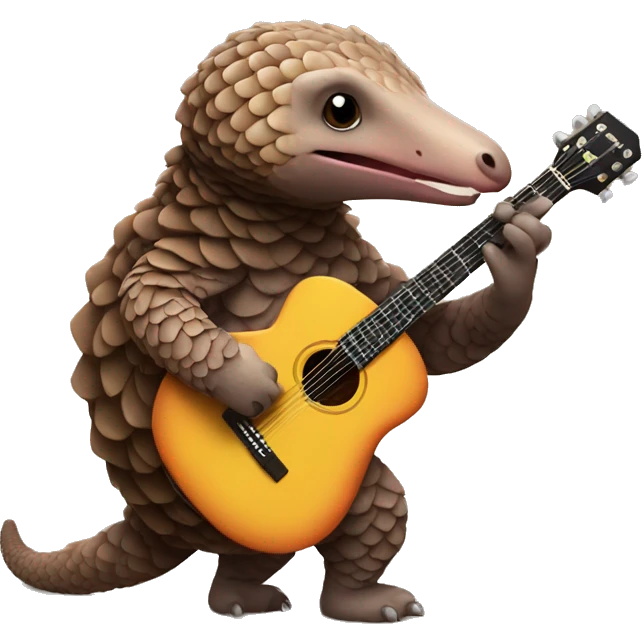 Pangolin playing guitar emoji