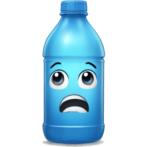 Plastic bottle crying emoji
