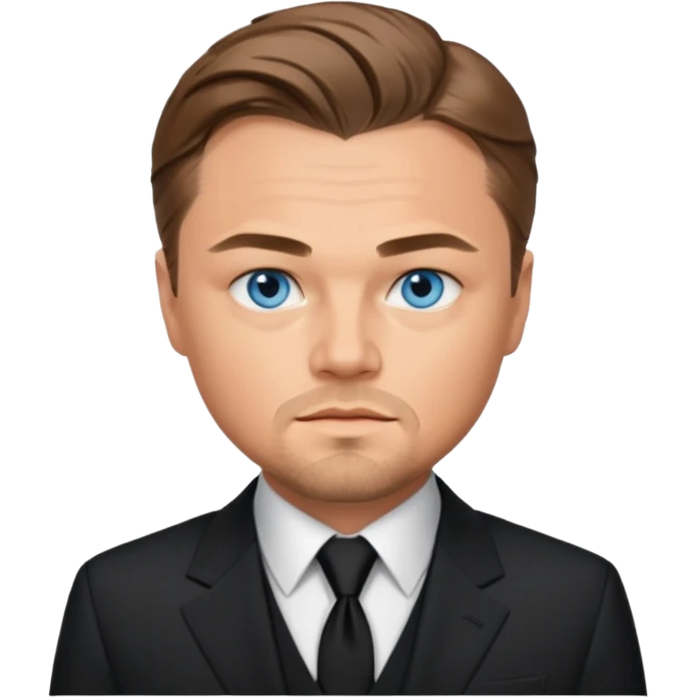 Leonardo DiCaprio with blue eyes, black suit emoji